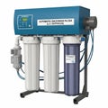 Is labeled AUTOMATIC BACKWASH FILTER (L.O. CENTRIFUGE) and is encased in a Royalty Free Stock Photo