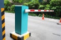 Automatic Barrier Gate, Security system for building and car entrance vehicle barrier Royalty Free Stock Photo