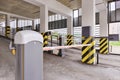 Automatic barrier gates at the entrance to car parking Royalty Free Stock Photo