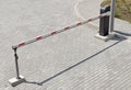 Automatic barrier gates to entry the courtyard of building Royalty Free Stock Photo