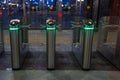 Automatic barriers for control people entered in railway station