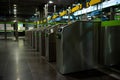 Automatic barriers for passengers at the entrance to the metro