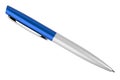 Automatic blue and white ballpoint pen Royalty Free Stock Photo