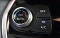 Button for activating the air conditioners on the dashboard passenger car Royalty Free Stock Photo