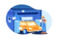 Automatic Car Wash Illustration concept. Can use for web banner, infographics, hero images. Flat illustration isolated on white ba Royalty Free Stock Photo