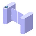 Automatic double security turnstile gate allowing access to paid event