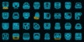 Automatic drying machine icons set outline vector. Air clean vector neon Royalty Free Stock Photo