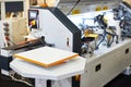 Automatic edgebander machine on factory Royalty Free Stock Photo
