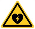 Automatic external defibrillator.symbol,sign