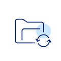 Automatic file renewal in cloud storage. Folder and arrows. Effortless content update. Pixel perfect, editable stroke Royalty Free Stock Photo