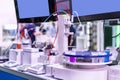 Automatic flexible collecting sample machine connect with titrators & other device for analyze property solution in beaker or