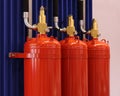 Automatic gas extinguishing installation. Modular gas fire extinguishing systems Royalty Free Stock Photo