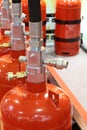 Automatic gas extinguishing installation. Modular gas fire extinguishing systems Royalty Free Stock Photo