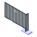 Automatic gate access icon, isometric style