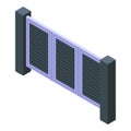 Automatic gate garage icon, isometric style