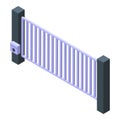 Automatic gate road icon, isometric style