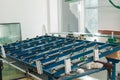 Automatic glass cutting table at PVC windows factory Royalty Free Stock Photo