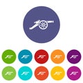 Automatic gun icons set vector color