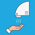 Automatic hand dryer machine with sensor. Hand dryer icon. Royalty Free Stock Photo