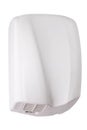 Automatic hand dryer made of white plastic, elegant shape Royalty Free Stock Photo