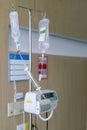 Automatic Infusion pump for infuses fluids medication or nutrients and sodium chloride or saline solution fluid iv irrigation Royalty Free Stock Photo