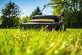 an automatic lawnmower grass Royalty Free Stock Photo