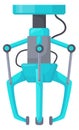 Automatic manipulator cartoon icon. Hydraulic machinery arm