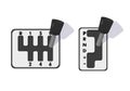 Automatic and mechanical gearbox illustration.