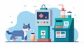 An automatic medication dispensing system that administers precise doses of medication to sick animals.. Vector Royalty Free Stock Photo