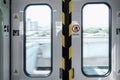 Automatic Metro Skytrain Doorway Inside Vehicle Transport Seat, Electric Security Entrance Door of Public Transportation Train in