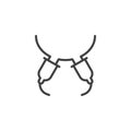 Automatic milking udder line icon