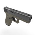 Automatic 9mm handgun pistol isolated on white. 3D illustration Royalty Free Stock Photo