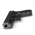 Automatic 9mm handgun pistol isolated on white. 3D illustration Royalty Free Stock Photo