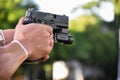 Automatic 9mm pistol Royalty Free Stock Photo