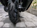 Automatic motorcycle rear tire Royalty Free Stock Photo