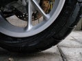 Automatic motorcycle rear tire Royalty Free Stock Photo