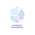 Automatic optimization blue gradient concept icon