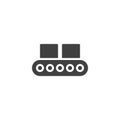 Automatic packing conveyor vector icon