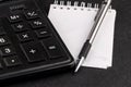 Automatic pencil, calculator and notepad Royalty Free Stock Photo