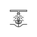 Automatic plant watering system line icon