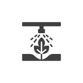 Automatic plant watering system vector icon