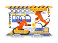 Automatic production in factory using robots