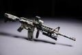 Automatic rifle M16 with LED flashlight Royalty Free Stock Photo