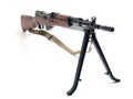 Automatic rifle on tripod Royalty Free Stock Photo