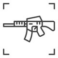 Automatic Rifle vector concept line icon - Assault Rifle sign Royalty Free Stock Photo
