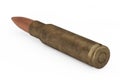 Automatic Rifles 7.62 mm Caliber Metal Bullet. 3d Rendering