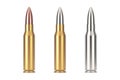 Automatic Rifles 7.62 mm Caliber Metal Bullet. 3d Rendering Royalty Free Stock Photo