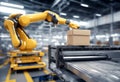 automatic robotic rendering conveyor image lines process showing guided 3d picking manufacture from line to vehicle parcel agv Royalty Free Stock Photo