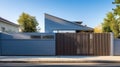 Automatic sliding doors with wood texture in the cottage Royalty Free Stock Photo