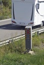 Automatic speed control radar on a French road